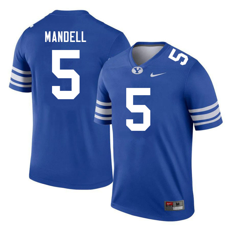 Men #5 D'Angelo Mandell BYU Cougars College Football Jerseys Sale-Royal